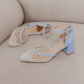 Clear Sky Pearl Sea Chunky Heel Sandals