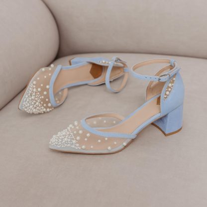 Clear Sky Pearl Sea Chunky Heel Sandals