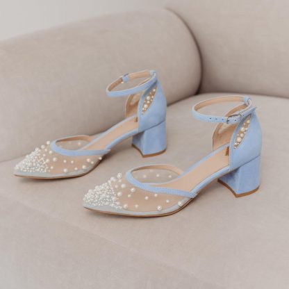 Clear Sky Pearl Sea Chunky Heel Sandals - Image 4