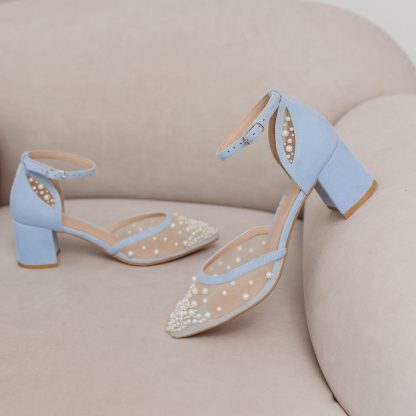 Clear Sky Pearl Sea Chunky Heel Sandals - Image 3