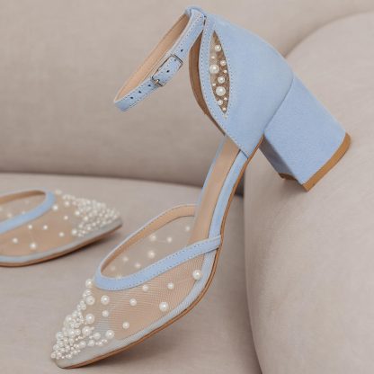 Clear Sky Pearl Sea Chunky Heel Sandals - Image 2