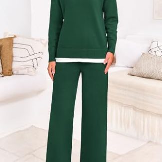 Dark green knitted suit