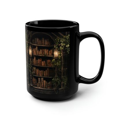Vintage Library Black Glaze Mug