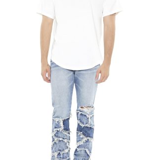 High street ripped denim trousers
