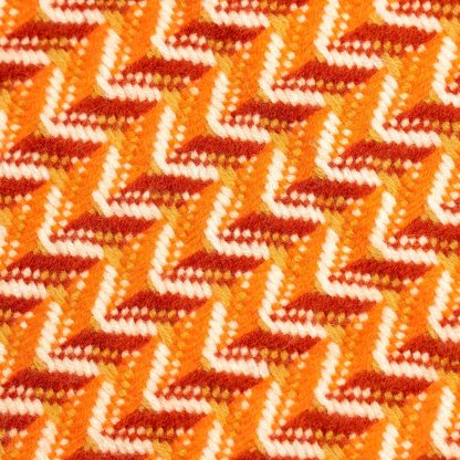 Orange and white zigzag wool-blend throw blanket - Image 5