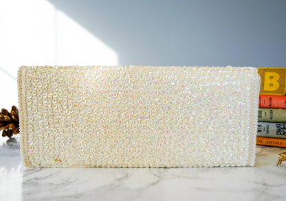 Handmade sequin embroidered snowflake clutch - Image 4