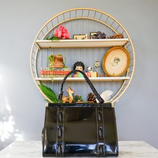 Vintage shiny patent leather handbag