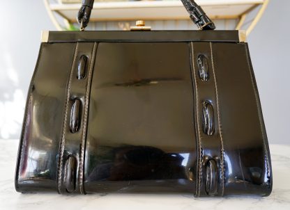 Vintage shiny patent leather handbag - Image 3