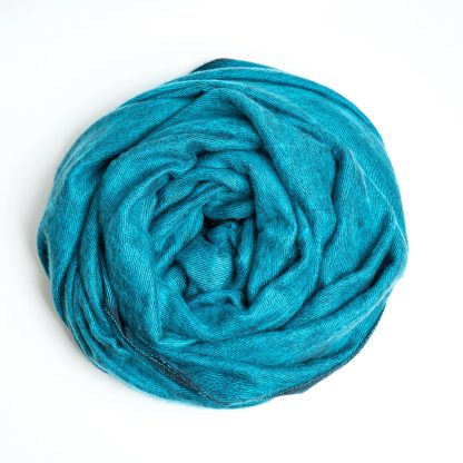 Blue contrast black tassel blend throw blanket - Image 8