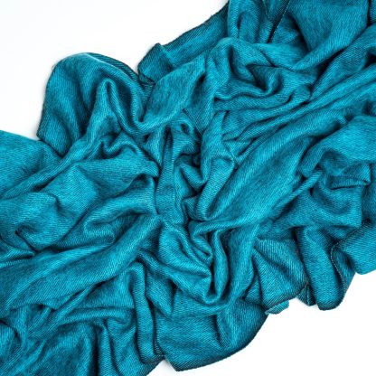 Blue contrast black tassel blend throw blanket - Image 3