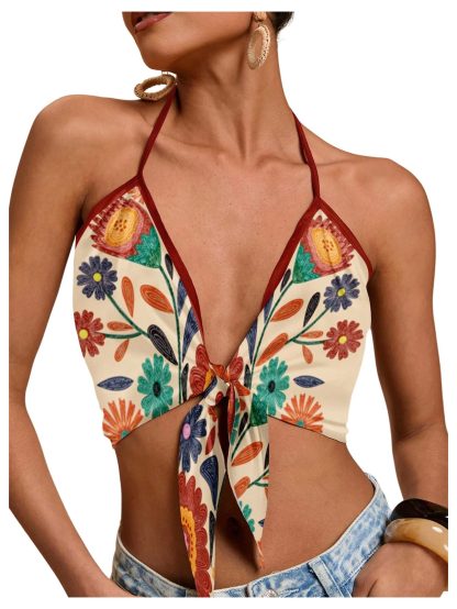 Printed satin backless camisole - Image 5