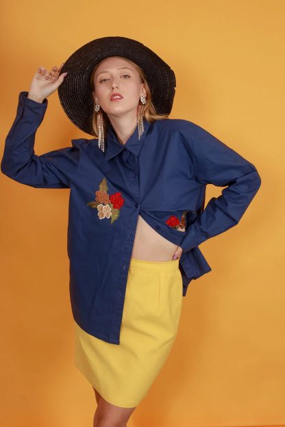 Bright yellow high-waisted miniskirt - Image 4
