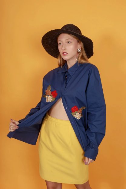 Bright yellow high-waisted miniskirt - Image 2