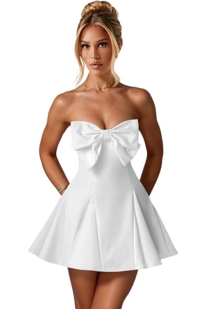 Sweet bow tube top skirt