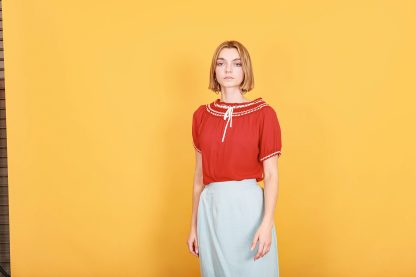 Light blue high-waisted straight skirt - Image 2