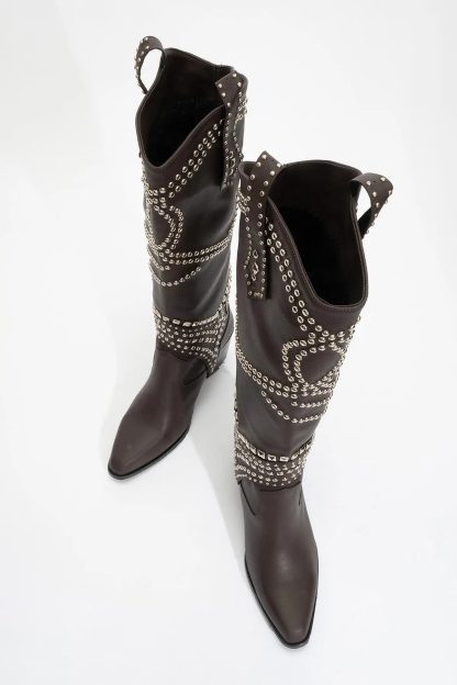 Autumn and winter rivet western cowboy boots - Image 5