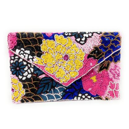 Floral Handmade Sequin Beaded Clutch - Image 10
