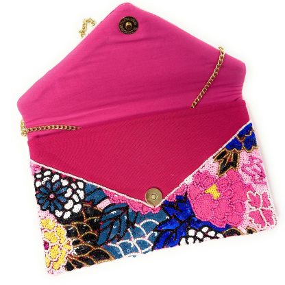 Floral Handmade Sequin Beaded Clutch - Image 4