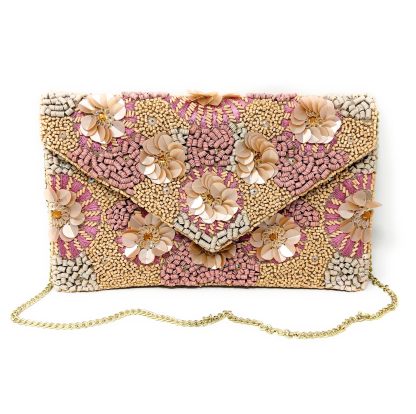 French Palace Flower Cluster Hand-Beaded Clutch - Image 7