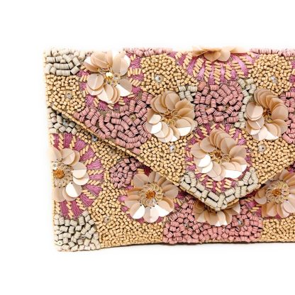 French Palace Flower Cluster Hand-Beaded Clutch - Image 6