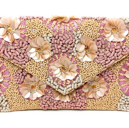 French Palace Flower Cluster Hand-Beaded Clutch - Image 4