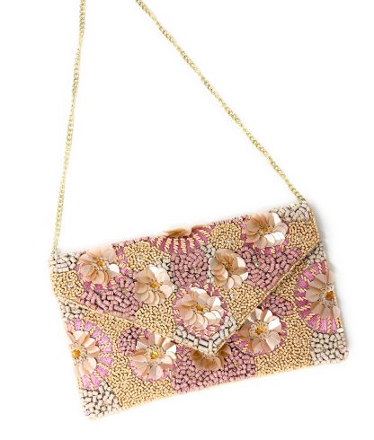 French Palace Flower Cluster Hand-Beaded Clutch - Image 3