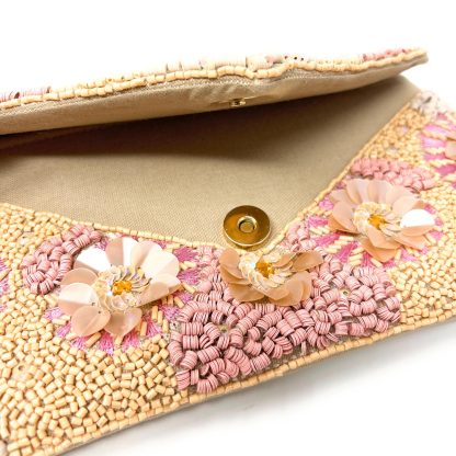 French Palace Flower Cluster Hand-Beaded Clutch - Image 2