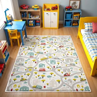 Fresh City Traffic Network Children's Carpet