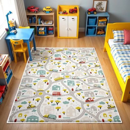 Fresh City Traffic Network Children's Carpet