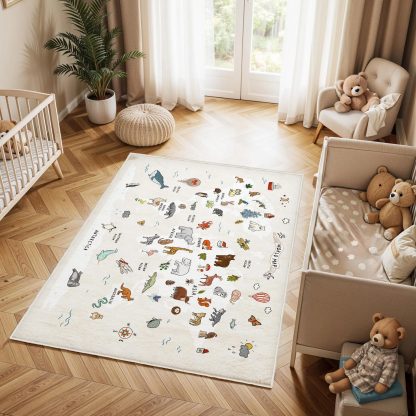 Fun Animal World Map Children's Carpet - Image 3