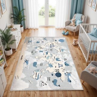 Fun World Map Children's Carpet