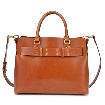 Vintage first-layer cowhide wide belt handbag - Image 9