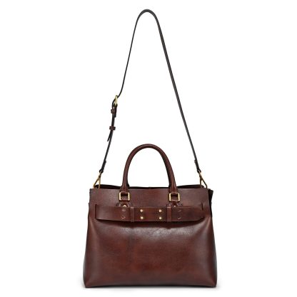 Vintage first-layer cowhide wide belt handbag - Image 6