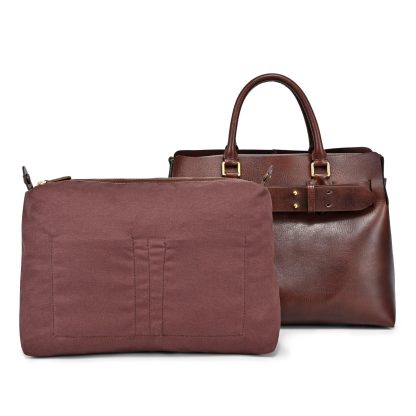 Vintage first-layer cowhide wide belt handbag - Image 5