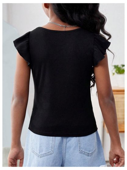 Sweet Square Neck Ruffled Slim Fit T-shirt - Image 5