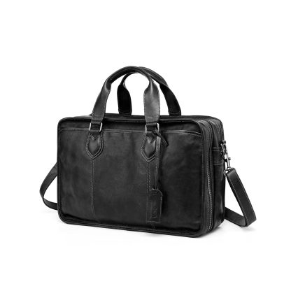 Vintage top-grain cowhide business briefcase - Image 5