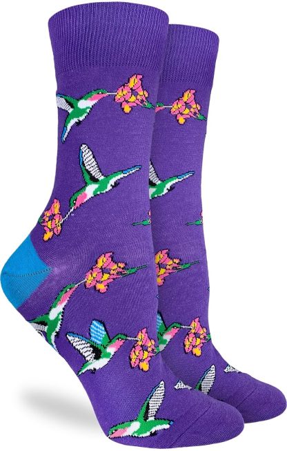 Hummingbird picking flowers themed art socks - Image 2