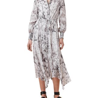 Ink floral print lace-up dress