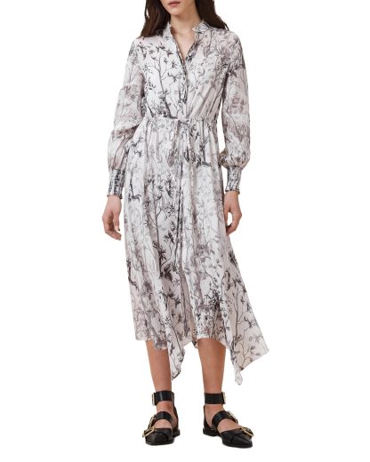 Ink floral print lace-up dress
