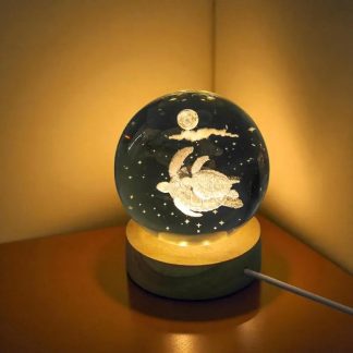 Inner-carved crystal turtle night light ornament