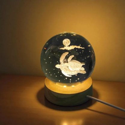 Inner-carved crystal turtle night light ornament - Image 2