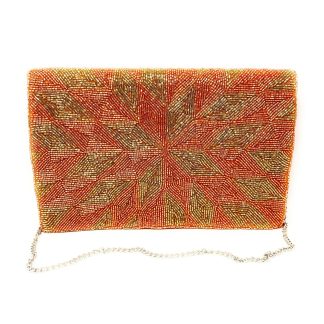 Gilded geometric star hand-beaded evening bag
