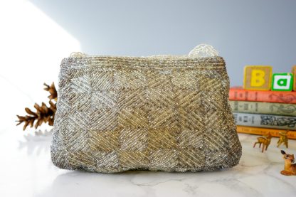 Vintage Check Woven Wire Crossbody Bag - Image 3