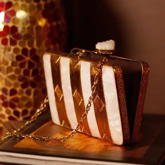 Vintage Gold Bar Mother-of-Pearl Evening Bag