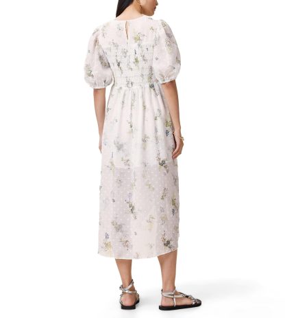 Floral puff sleeve irregular dress - Image 5