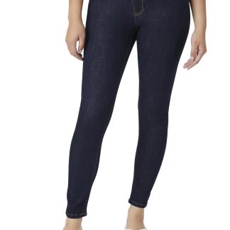 Dark blue high-waist skinny jeans