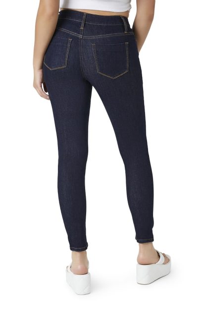 Dark blue high-waist skinny jeans - Image 2