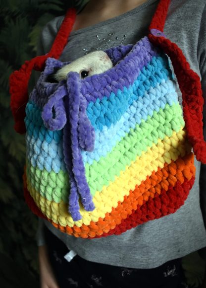 Rainbow Sugar Falls Knitted Pet Bag - Image 6