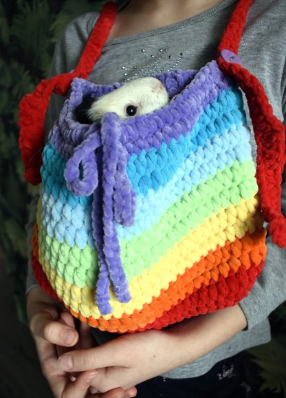 Rainbow Sugar Falls Knitted Pet Bag - Image 4
