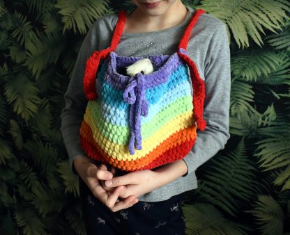 Rainbow Sugar Falls Knitted Pet Bag - Image 2